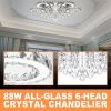 90W 6 Rings LED K9 Crystal Ceiling Light Modern Flush Mount Light Home Decor
