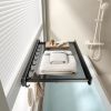 Towel Shelf with Hooks,Metal Wall Hooks with Collapsible Shelf,Towel Rack with Shelf for Bathroom Wall Mounted