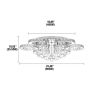 90W 6 Rings LED K9 Crystal Ceiling Light Modern Flush Mount Light Home Decor