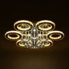 90W 6 Rings LED K9 Crystal Ceiling Light Modern Flush Mount Light Home Decor