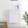 Bathroom Vanity With Single Sink,Soft Close Doors,18 Inch For Small Bathroom,18x10-00518